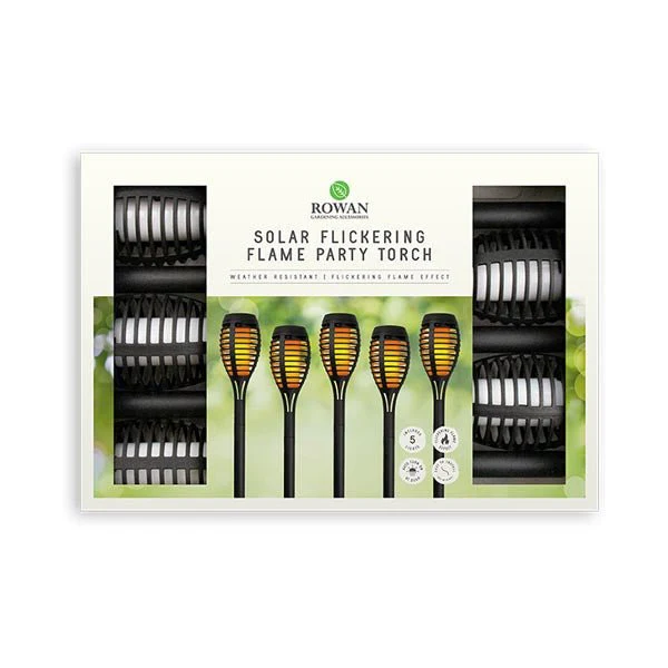 Rowan Solar Party Torch Lights 5 Pack