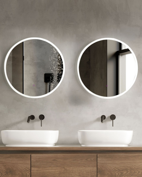 Lustro wiszące ścienne LED okrągłe ø 79 cm