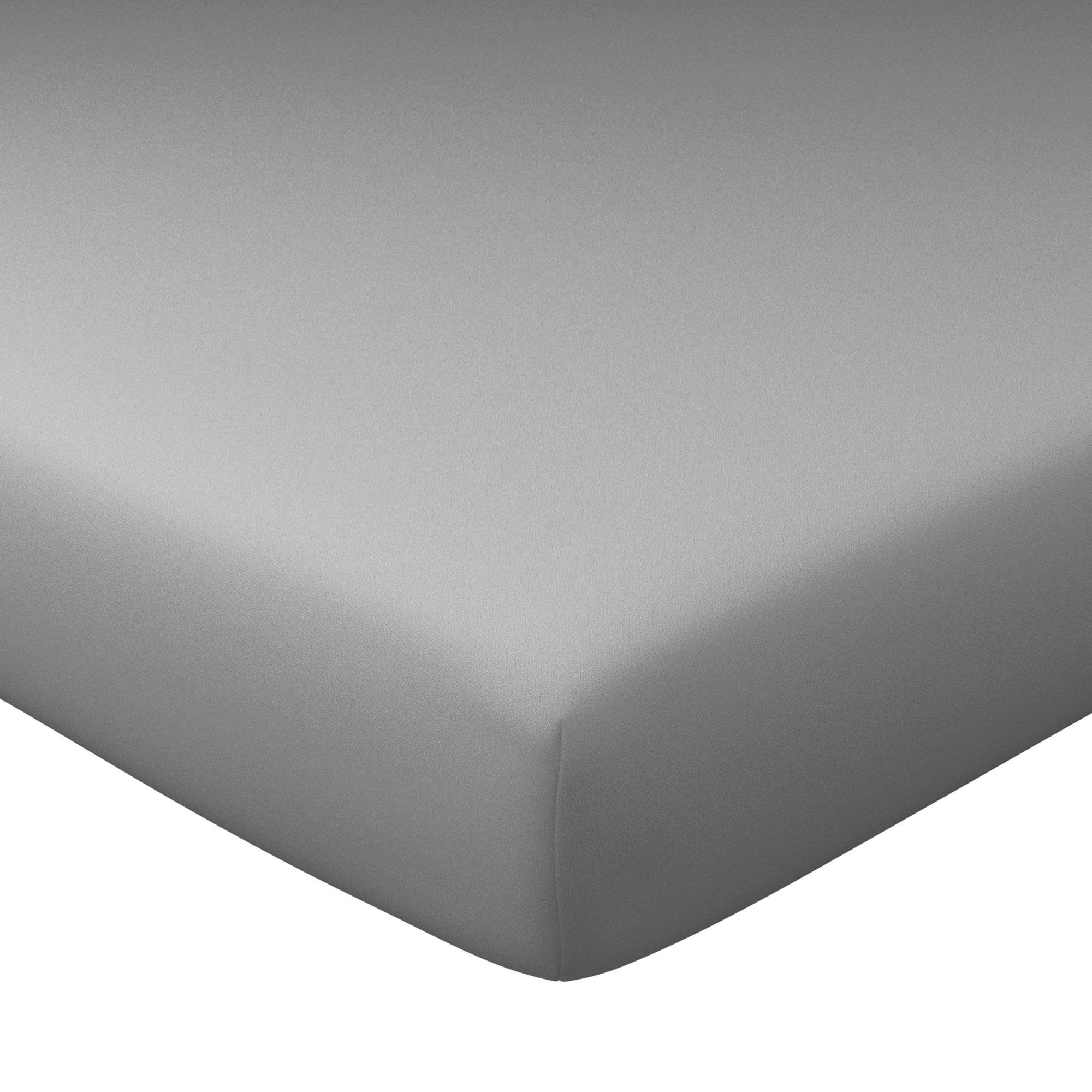 GRANDS BONNETS - Drap-housse grand bonnet 140x200x30 gris minéral en coton