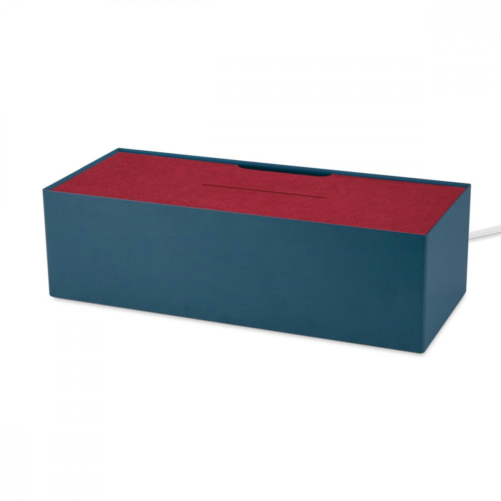 - Boite cache câble 38x16x11cm métal bleu