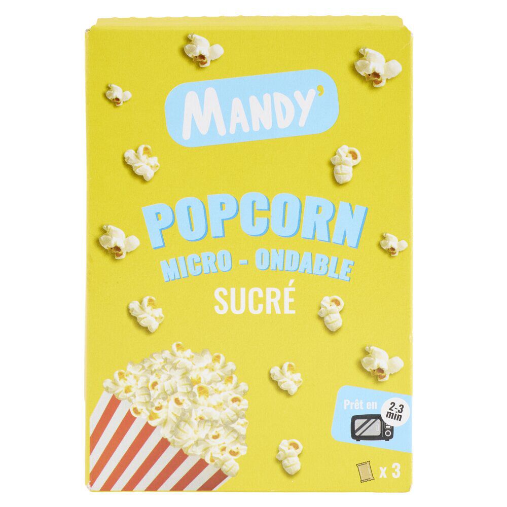 Popcorn sucré micro-ondes Mandy 3x80gr