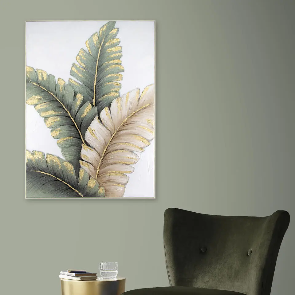Art for the Home Handgeschilderd Canvas Lush Leaves 100x70cm