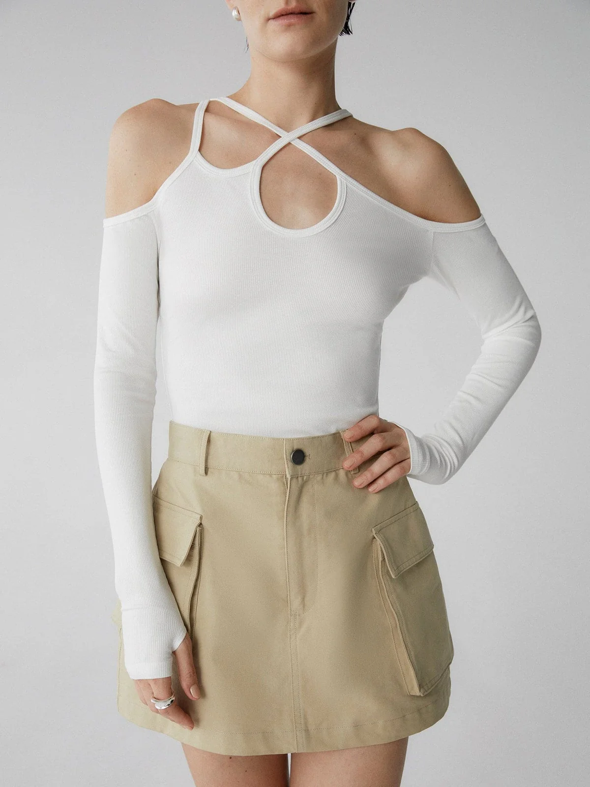 Emmett Ribbed Jersey Top