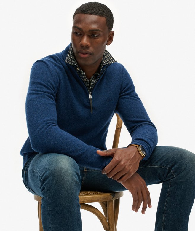 Wool Blend Half Zip Jumper