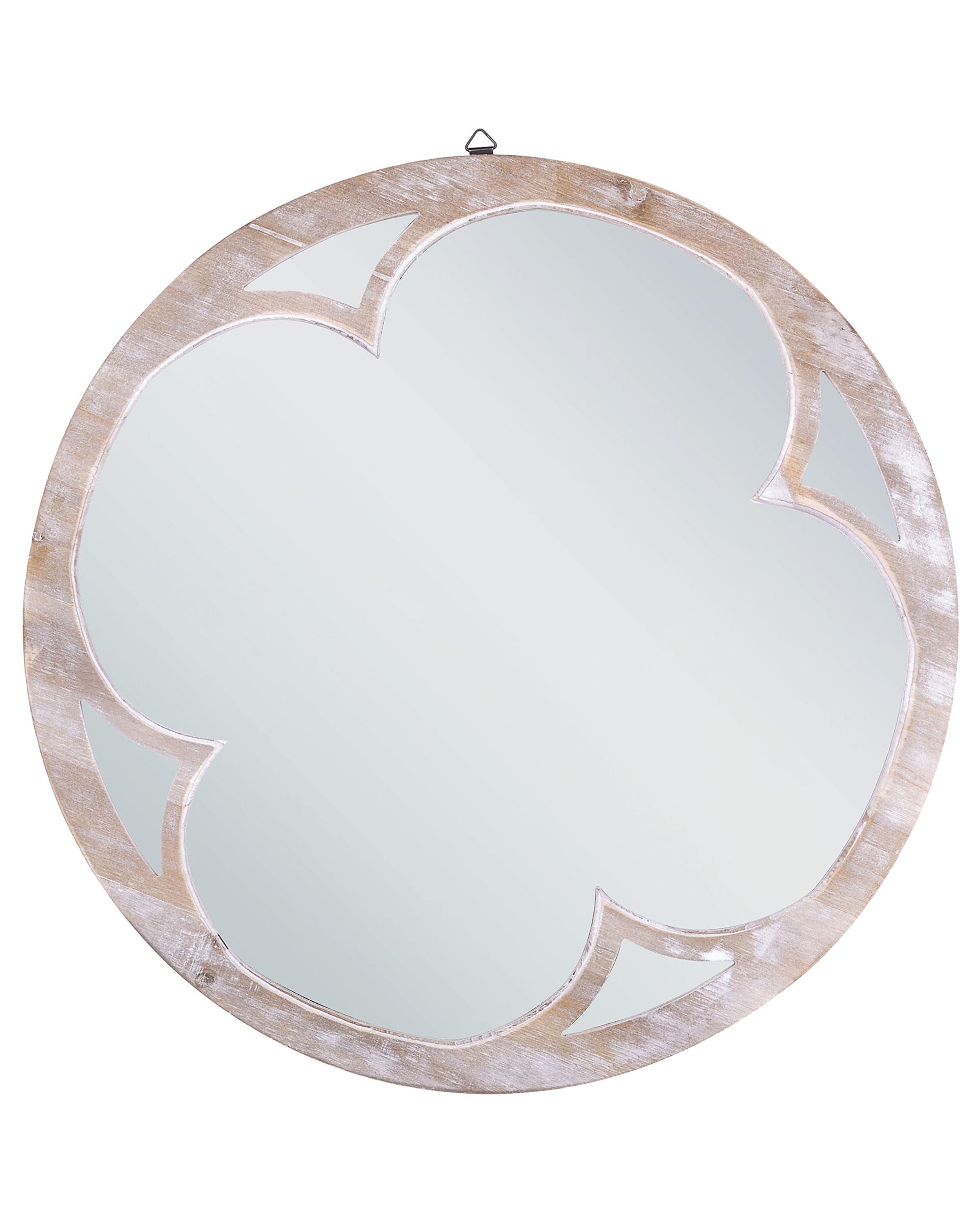 Wall Mirror MONCLOVA 60 cm 60 cm Fir Wood Light Brown