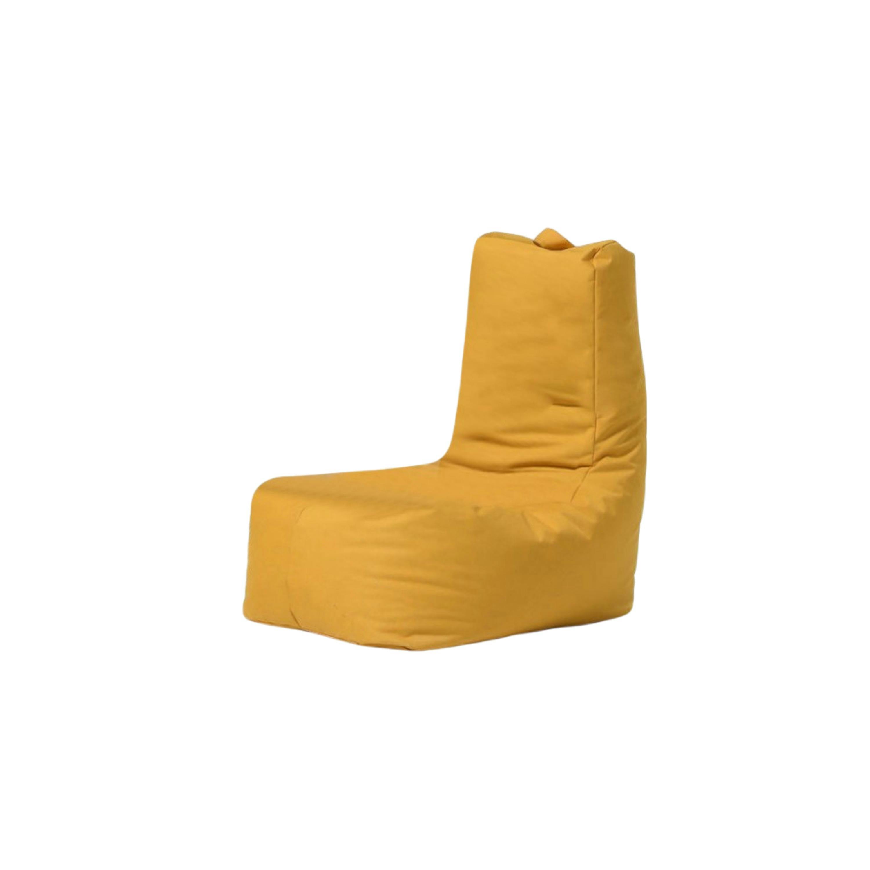 Pouf extérieur à dossier haut jaune ARTA
