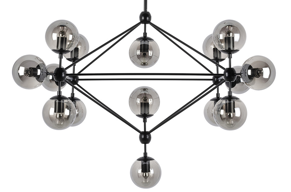 MOOSEE lampa wisząca PLANETARIO 15 czarna - klosze dymione