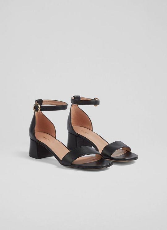 Nanette Black Leather Sandals