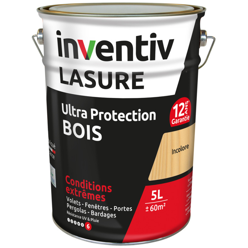 Lasure pour bois Ultra Protection incolore 5 L INVENTIV