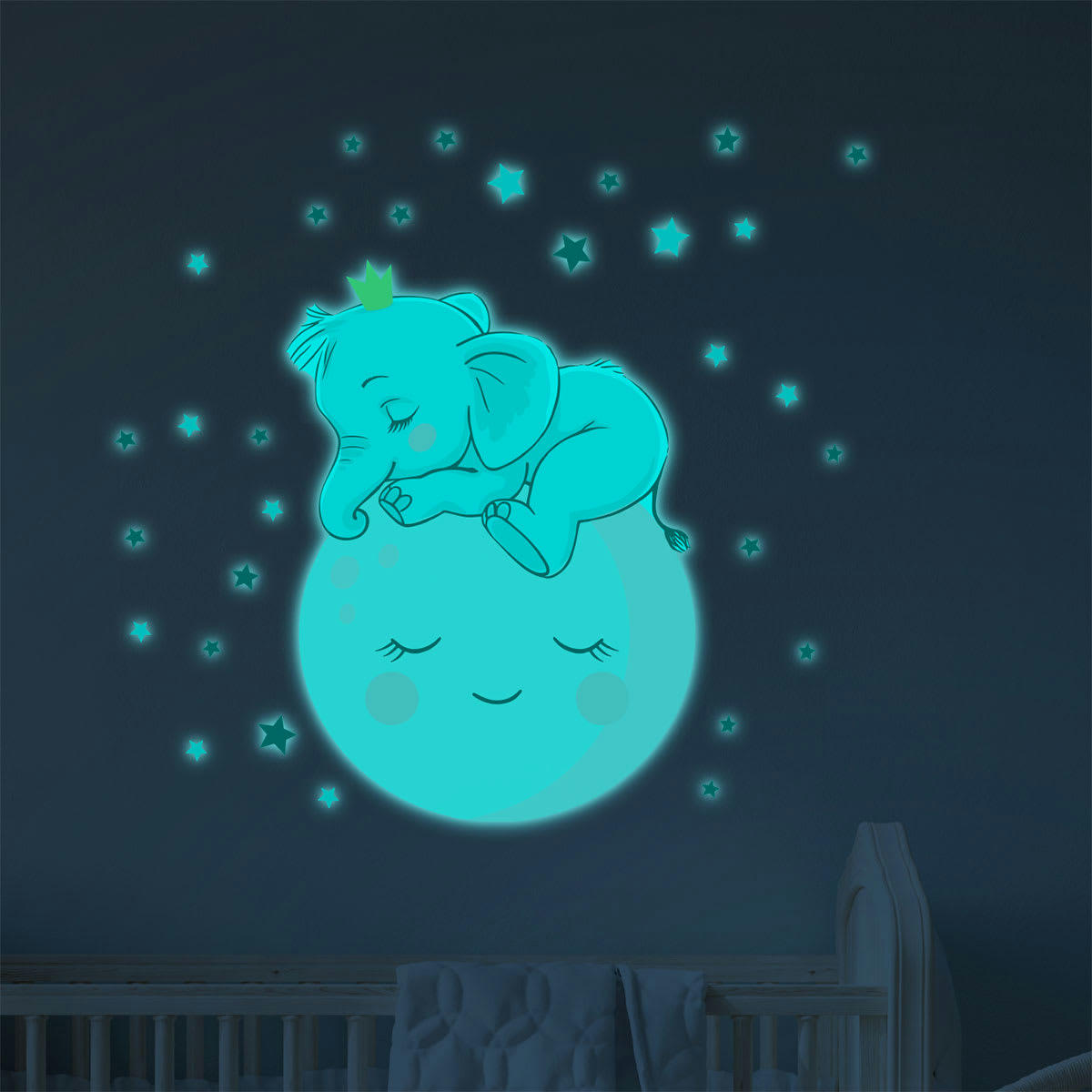 - Stickers mural phosphorescents lumineux enfant 40x30cm