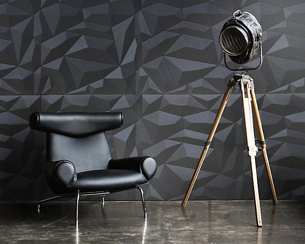 Panneau mural PVC 3D Glacier gris 61 x 61 cm