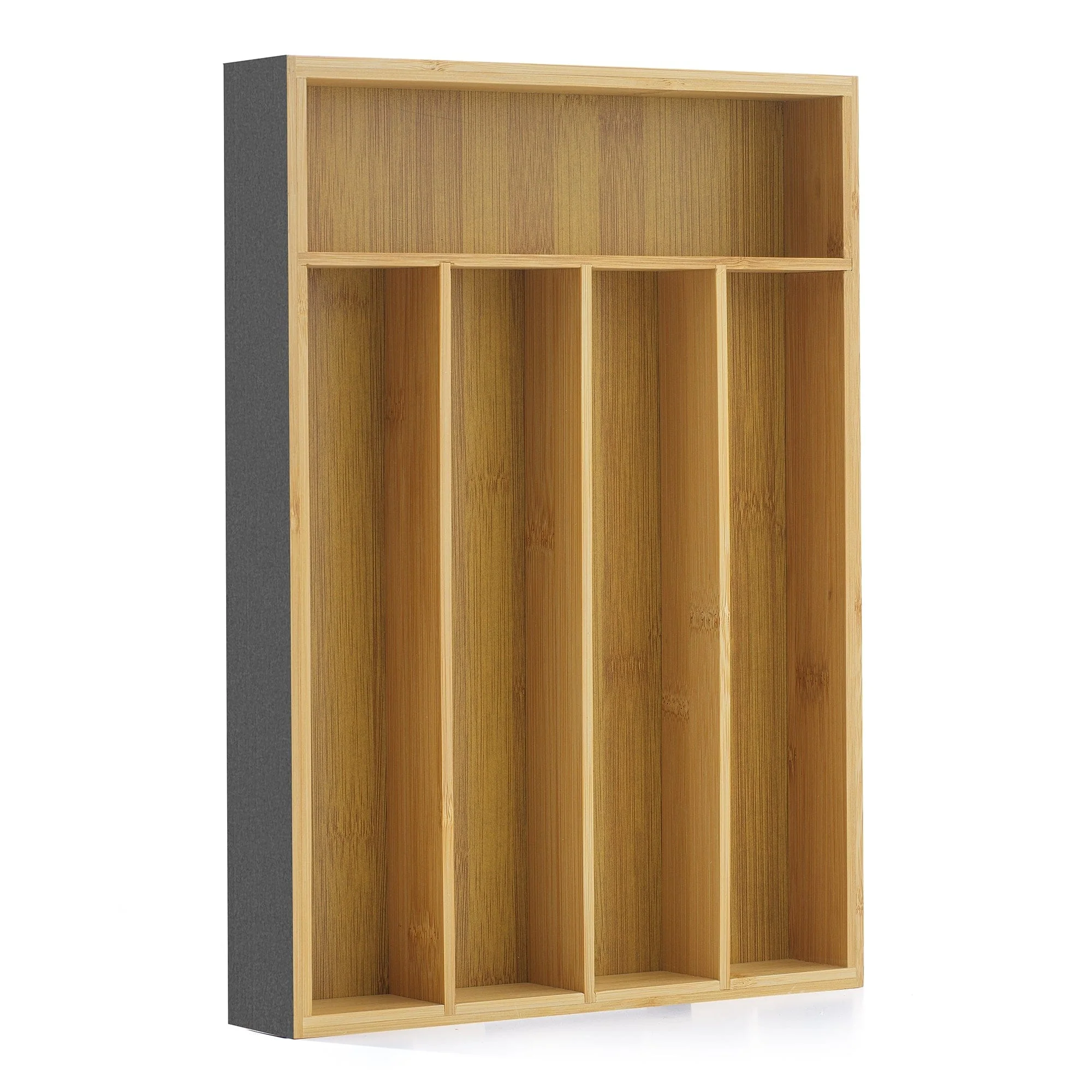 JoyJolt 5 Slot Bamboo Flatware Organizer