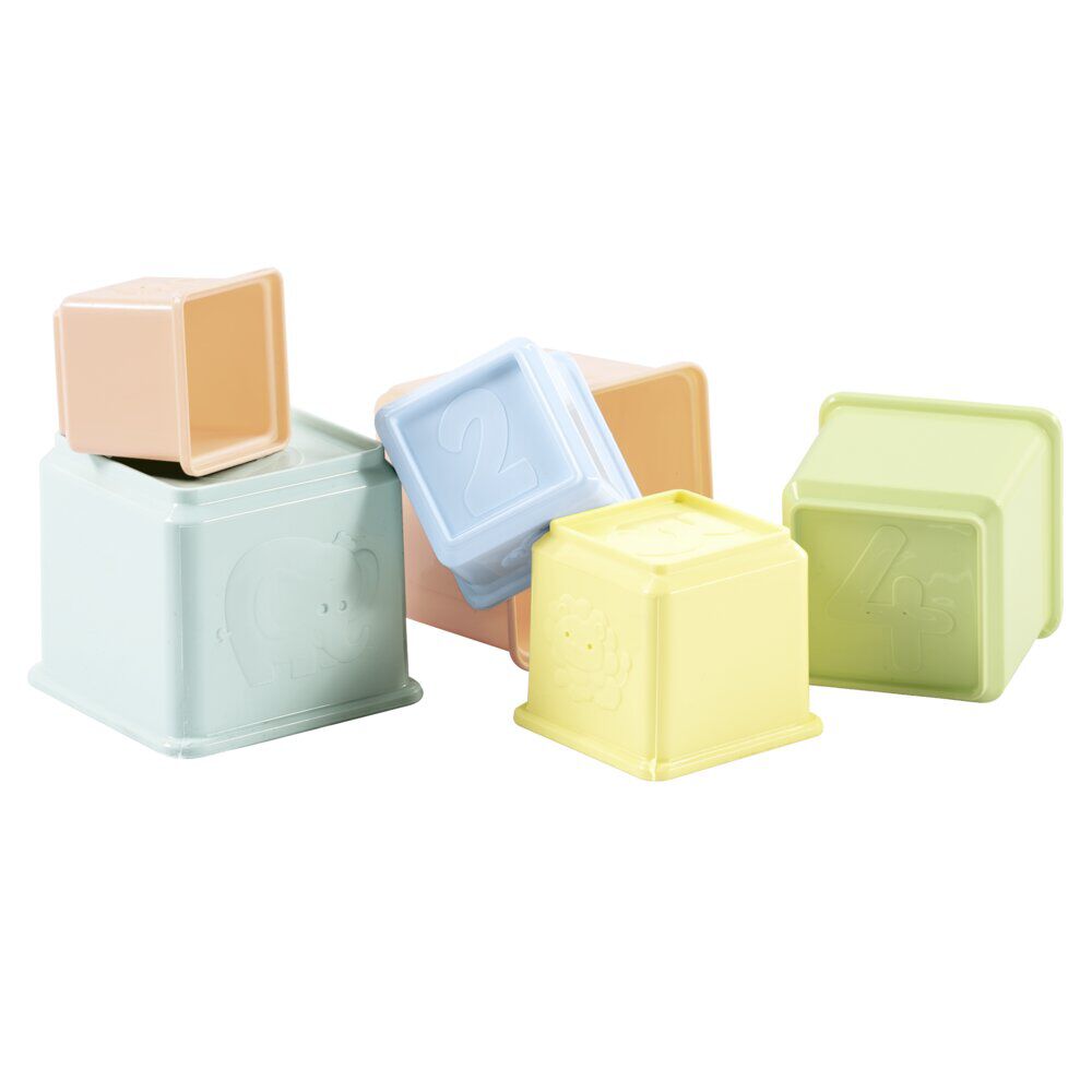 Cube à empiler pyramide carrée plastique multicolore