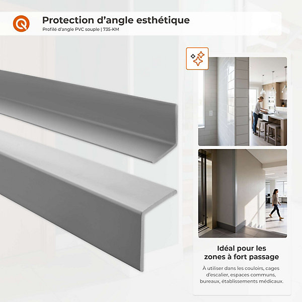 Corniere PVC 50x50mm - Profil d angle souple de protection, 80 cm, rouge