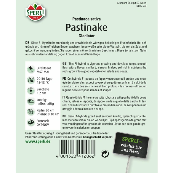 Pastinaken »Gladiator«, robust, vitaminreich und sehr geschmackvoll