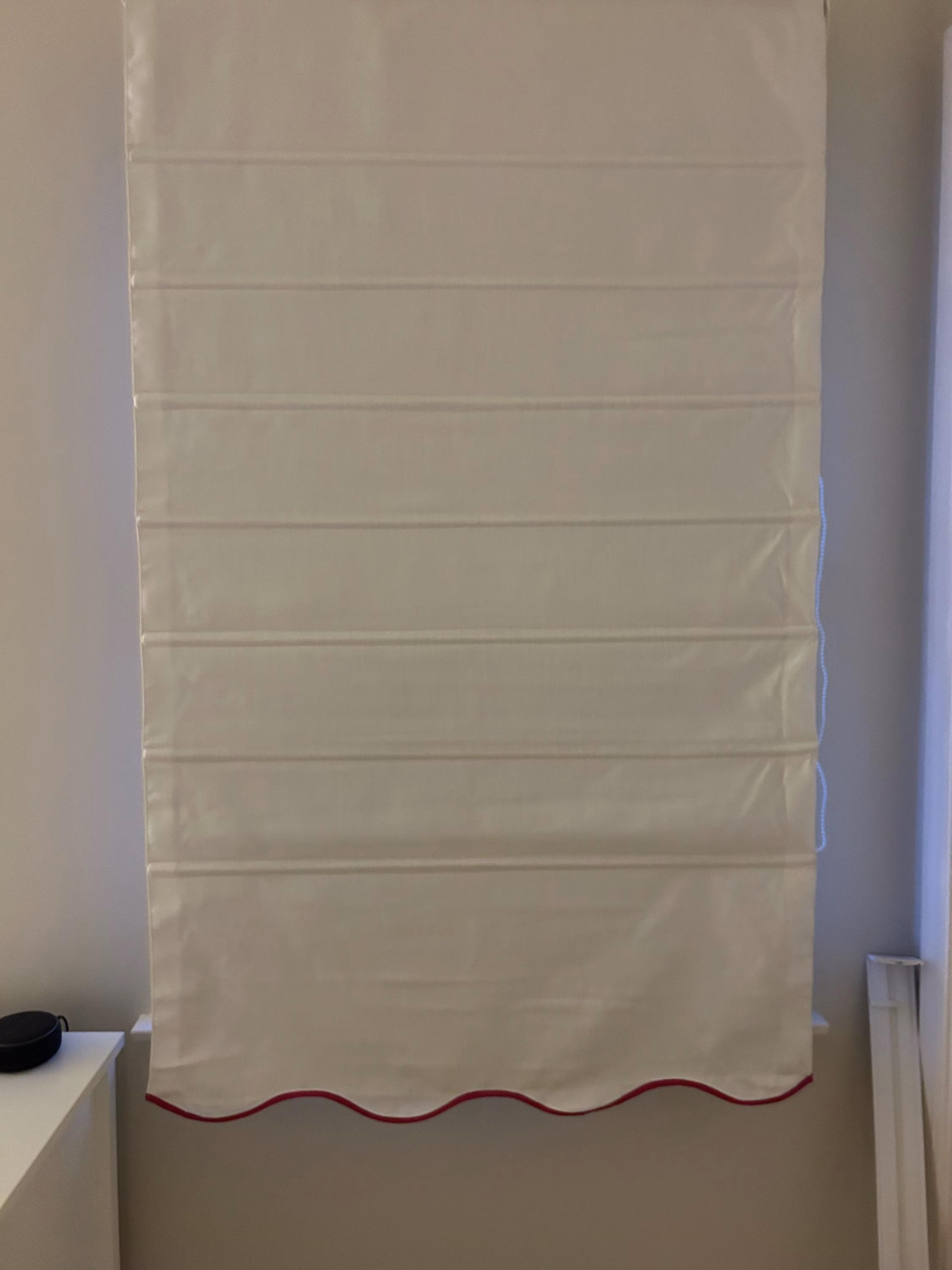 Scallop Edge Roman Shades With No Line Pink Linen Roman Blinds Custom Roman Shade With Chain Mechanism Nursery Roman Shade with Hardware