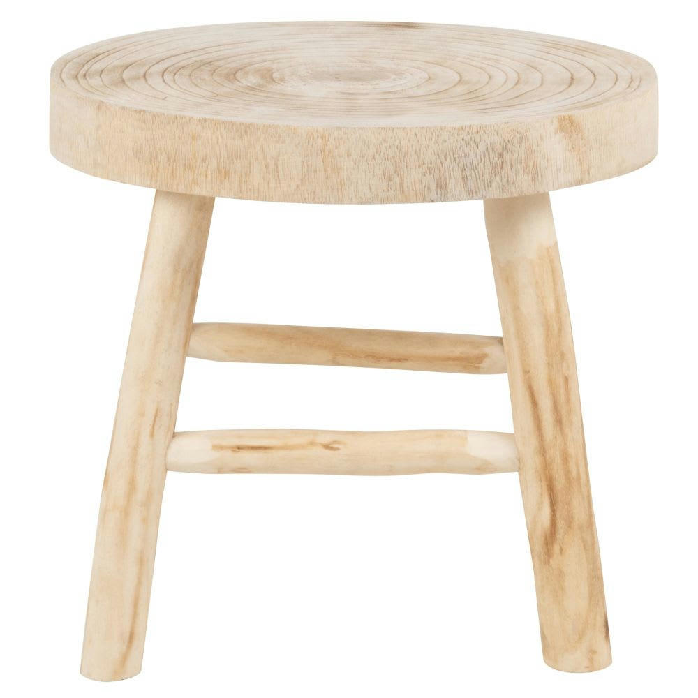 BRUTUS - Petit tabouret en pauwlonia et peuplier