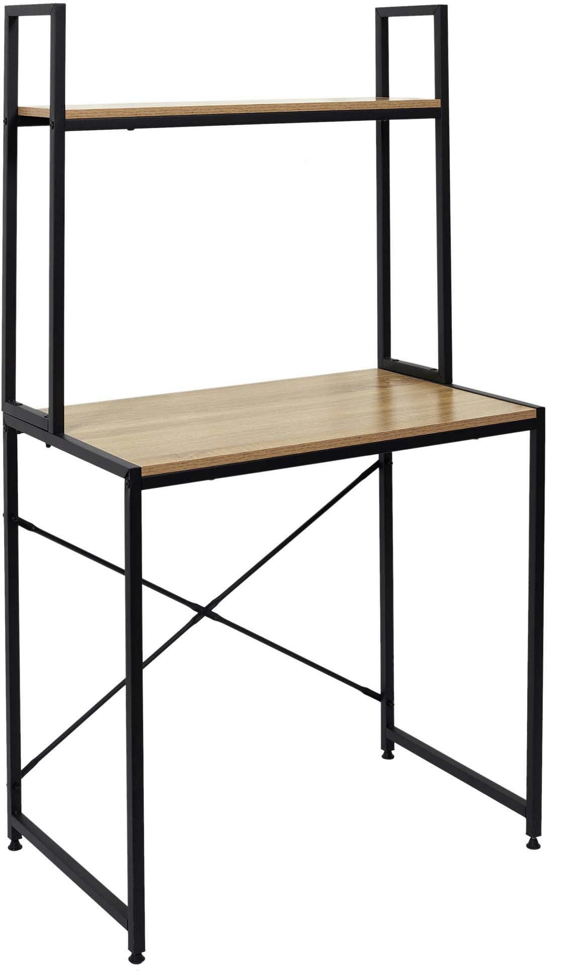 STAN - Bureau en bois et métal avec étagères