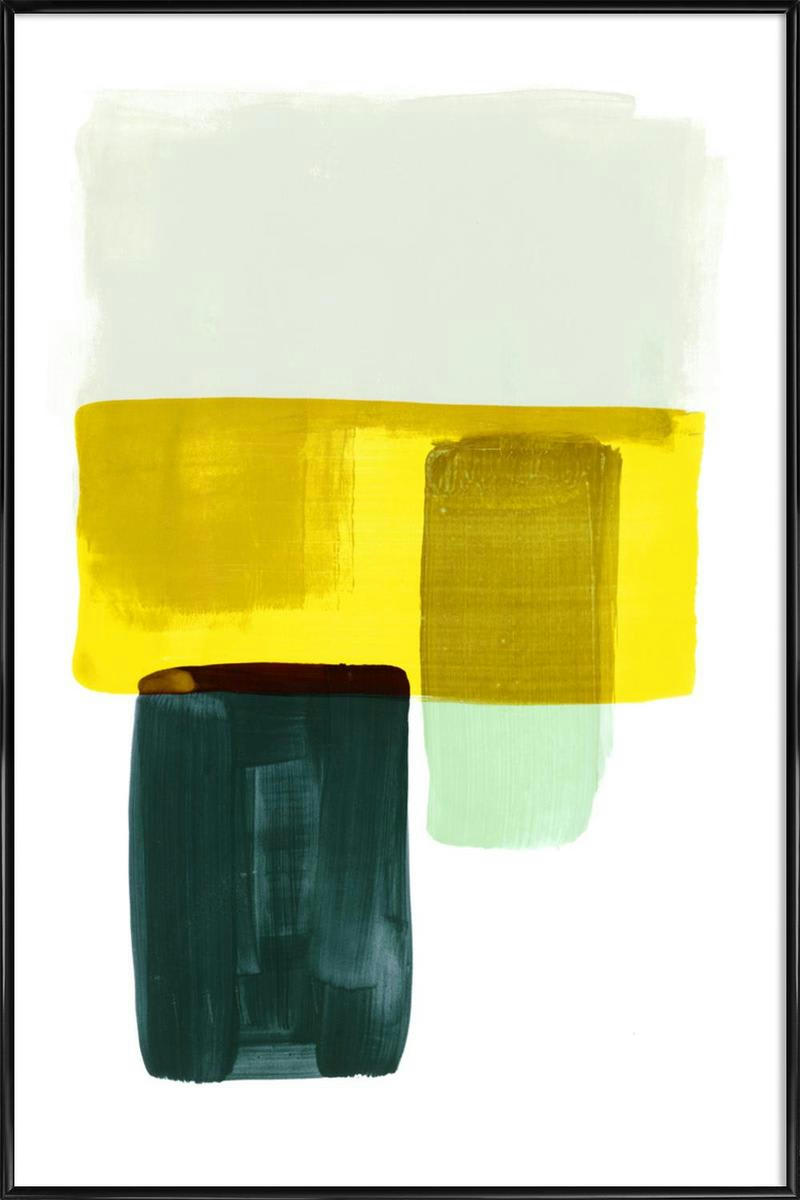 MINIMALISM 16 - Affiche dans cadre standard (noir) jaune & vert 30x45