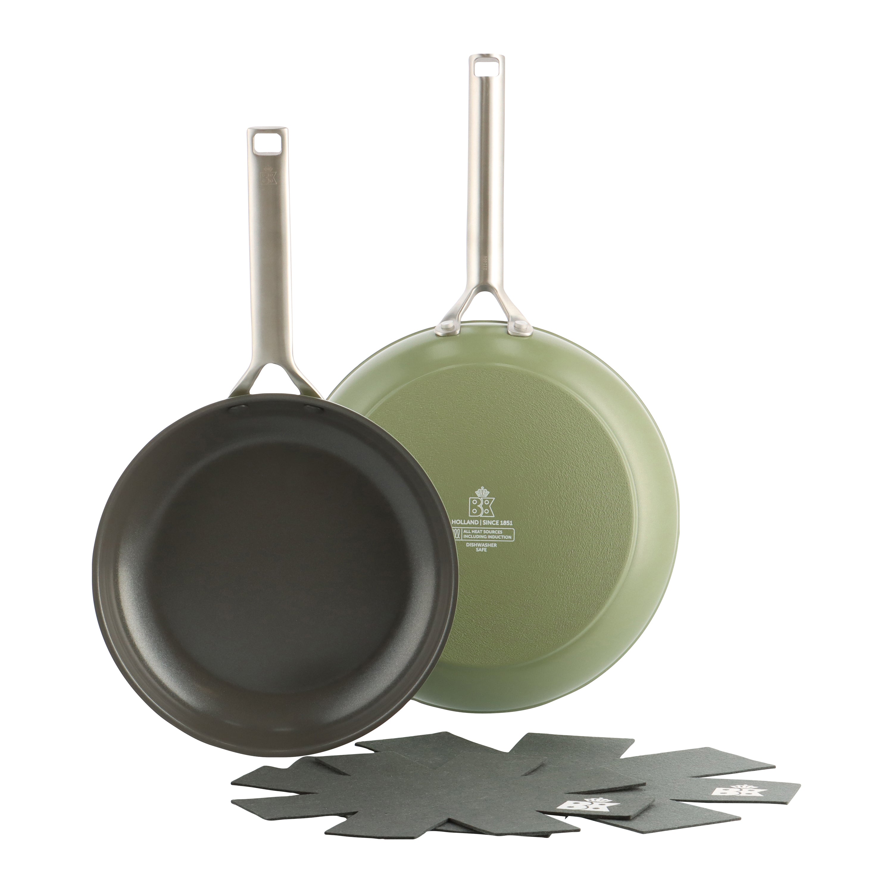 BK Sublime Koekenpannenset Ø 24 cm + Ø 28 cm - Olijfgroen