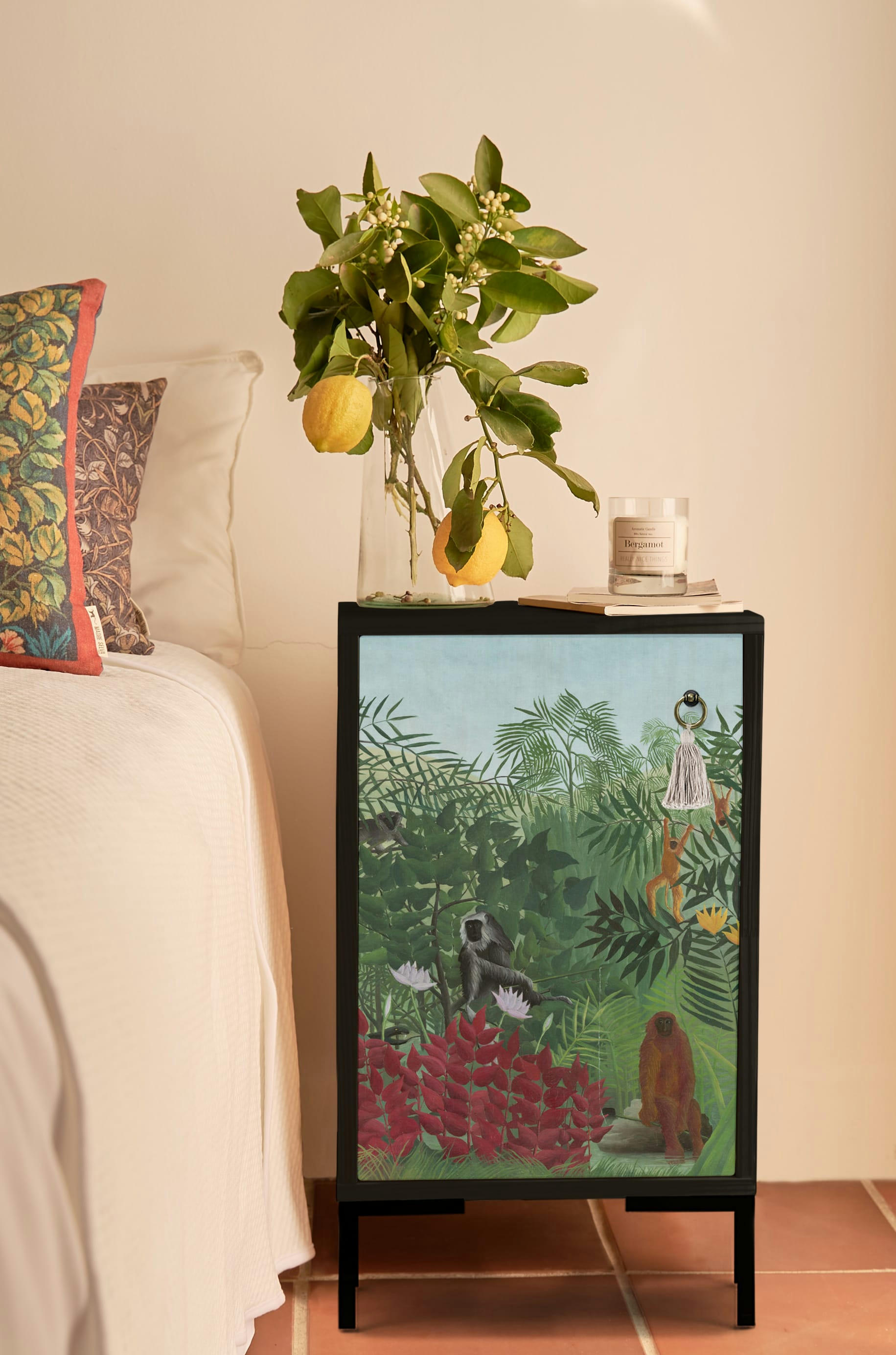 ROSSEAU - Table de chevet en MDF avec imprimé sauvage