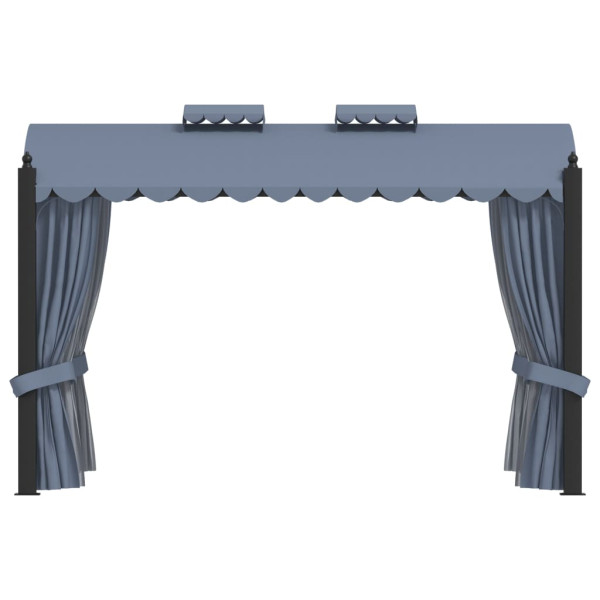 Altana Ogrodowa z Zasłonami Pergola Namiot Ogrodowy Antracyt 3 x 4 m