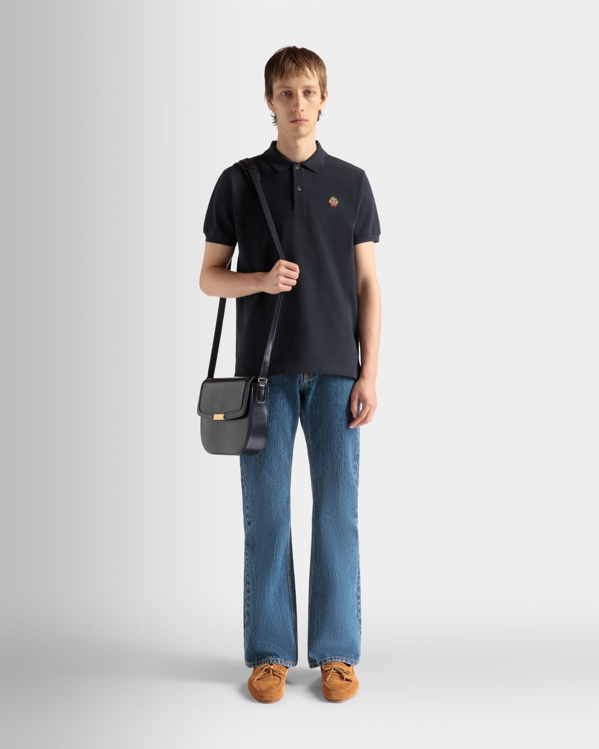 Poloshirt Aus Baumwolle In Navy Blue