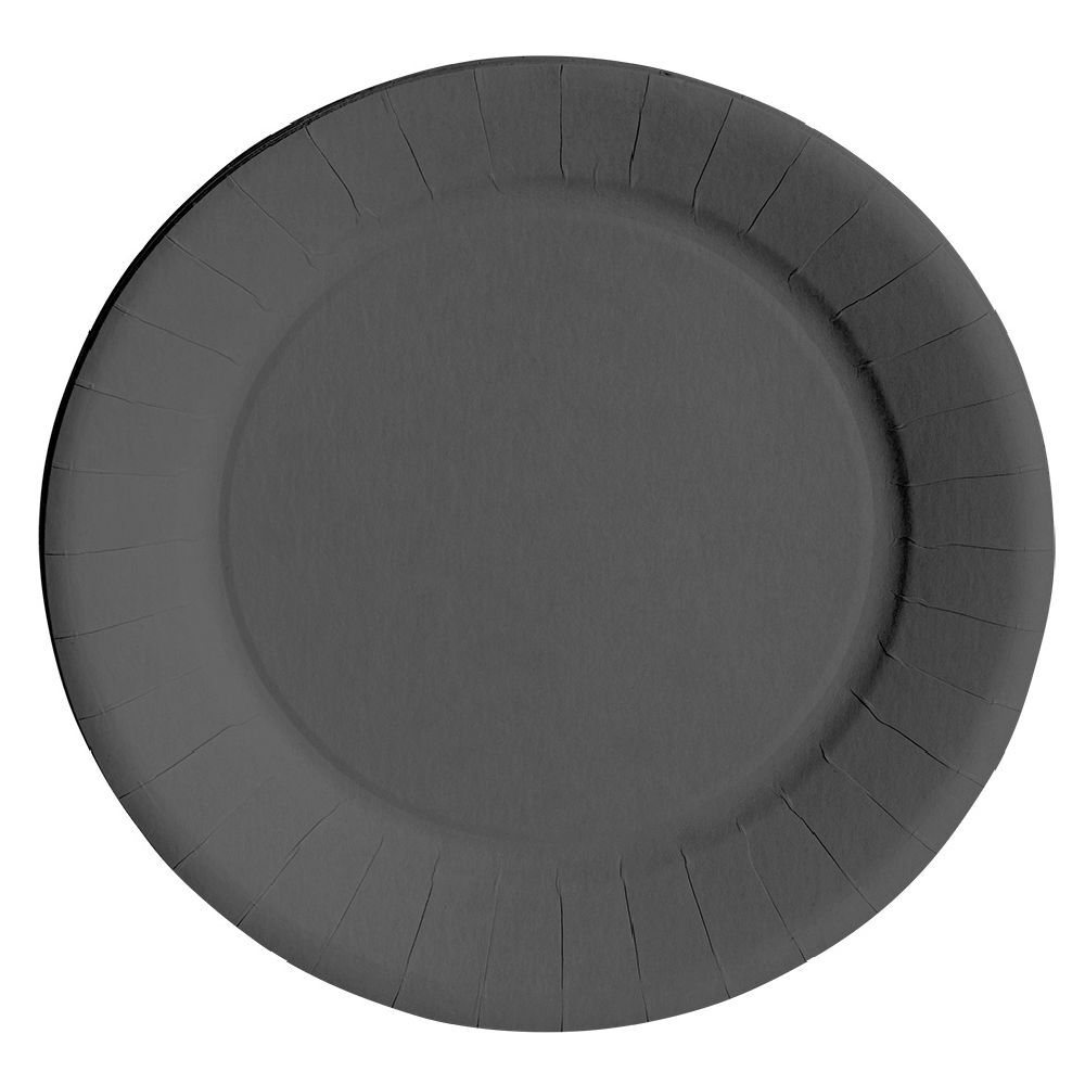 Lot de 10 assiettes en carton noir Ø18 cm
