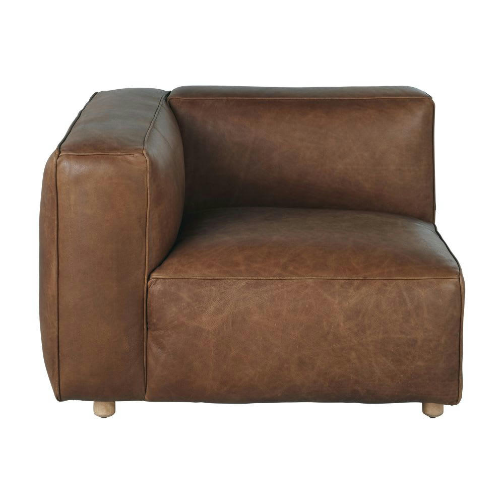 Neo John - Accoudoir gauche en cuir marron