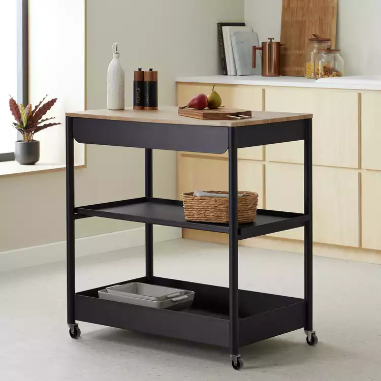 Habitat Kaylo Metal Kitchen Trolley - Black