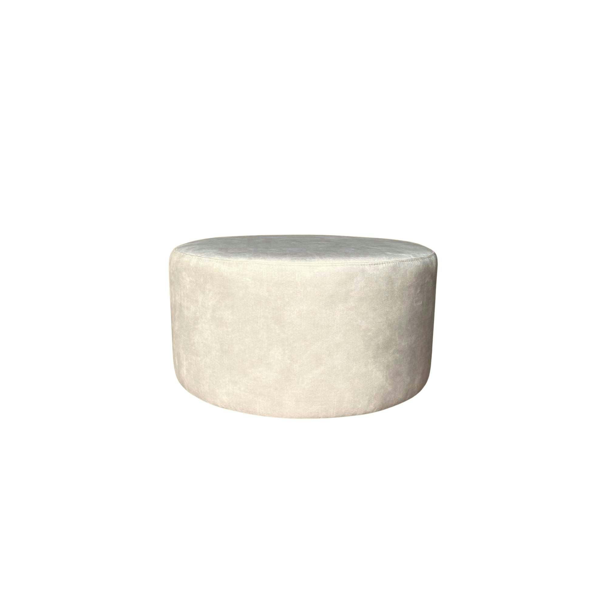 Pouf rond écru tissu doux RIVOLI