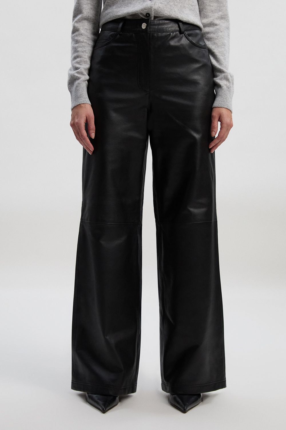 KarenMillen Leather Wide Leg Trousers
