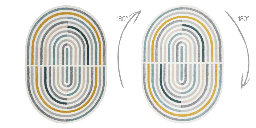 Dywan FUSION 5711 biały / ciemny zielony Shape - Geometryczny, 160x220 cm