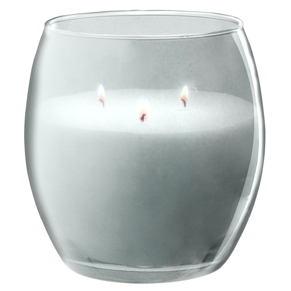 Bougie XL dans verre coloré bleu senteur monoï 36H