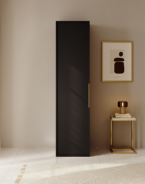Armoire 1 porte avec tringle et tiroirs 50 cm FRAME noir