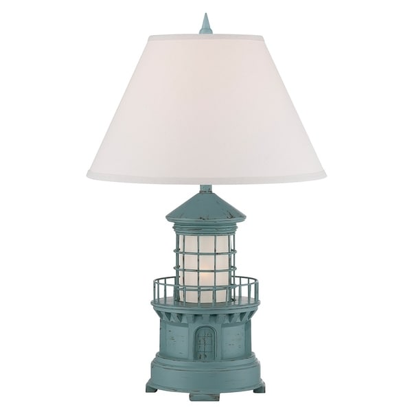 Seahaven Sky Blue Lighthouse Night Light Table Lamp 27" high