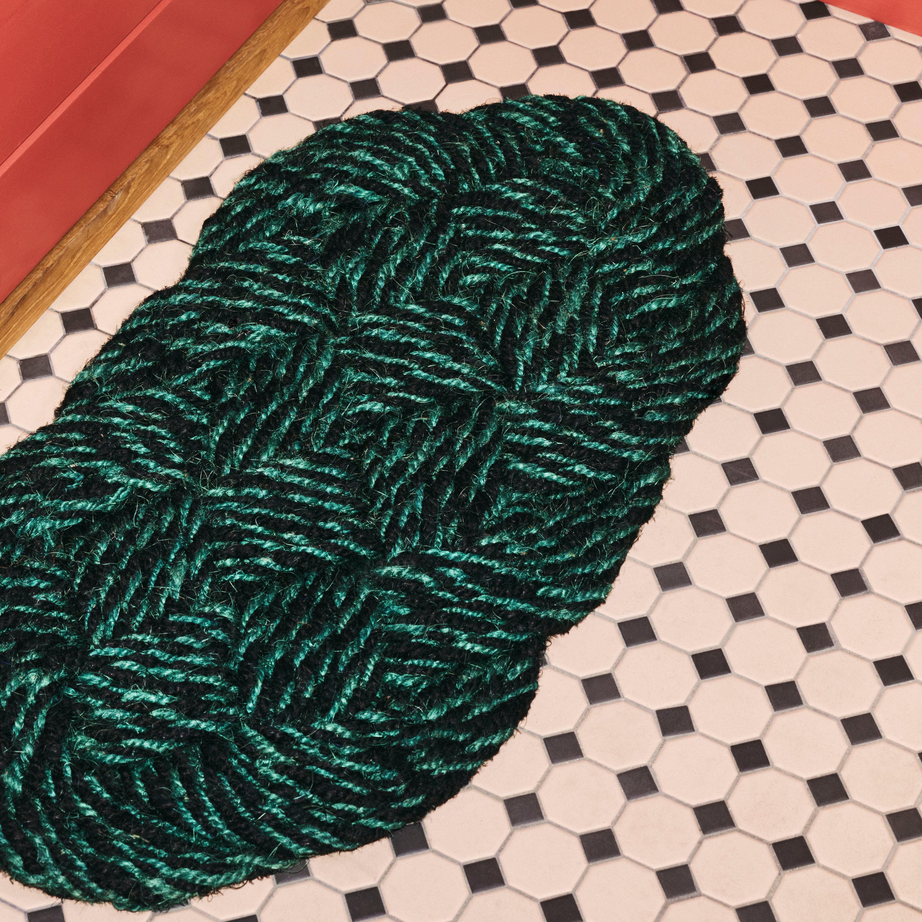 HAY Coco Swirl Deurmat - Groen / Zwart