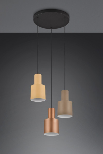 Lampa wisząca brązowa-odcienie brązu AGUDO 3xE27x40W wym: 150x37x37 cm Trio