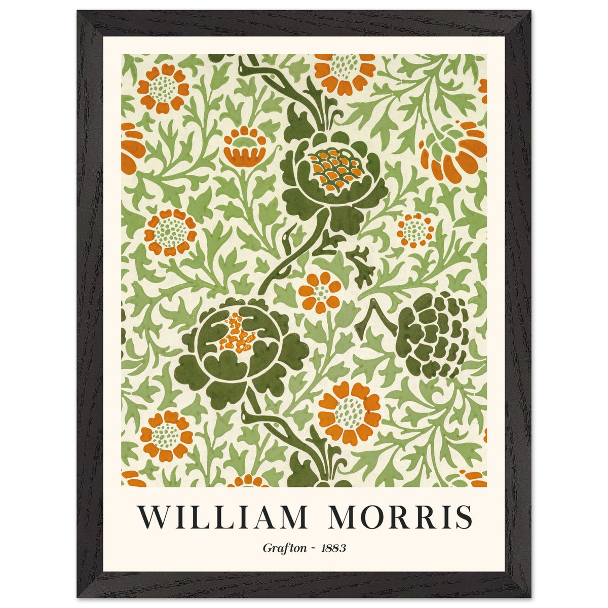 Artfulprints Poster met Lijst William Morris - Grafton 1883  - 30x40 cm - Groen