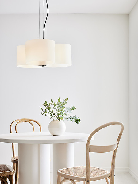 Lampa wisząca Oturo 3-punktowa szklana biała