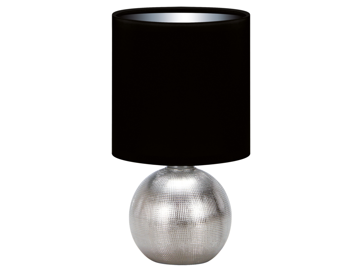 Lampa stołowa Perlo ceramiczna czarno-srebrna