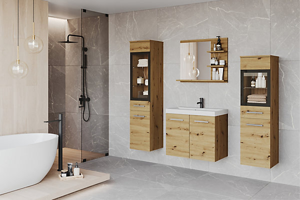 MINIO go for it, Meuble de salle de bain couleur chêne Artisan - MARIT I