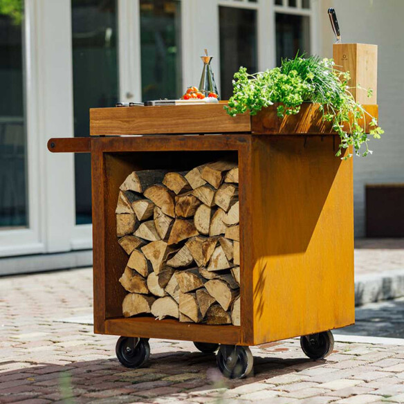 Table de Mise en Place Corten Pro 65 Teck - Ofyr