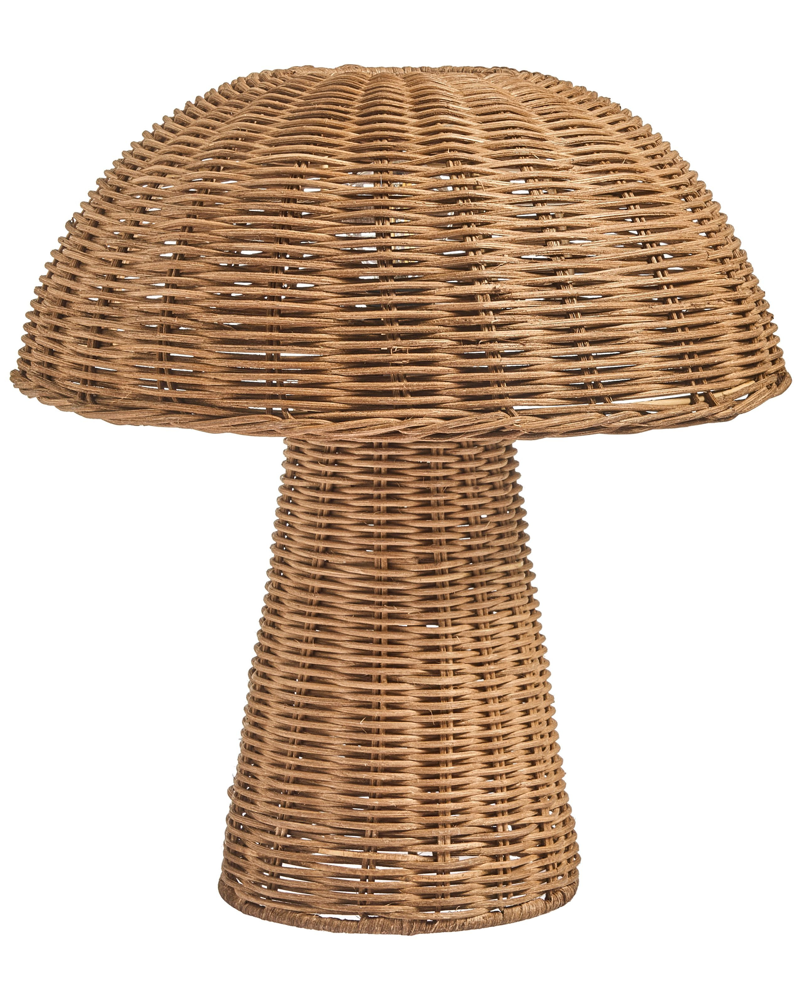 Lampa stołowa sypialnia salon brązowa wiklinowa podstawa klosz