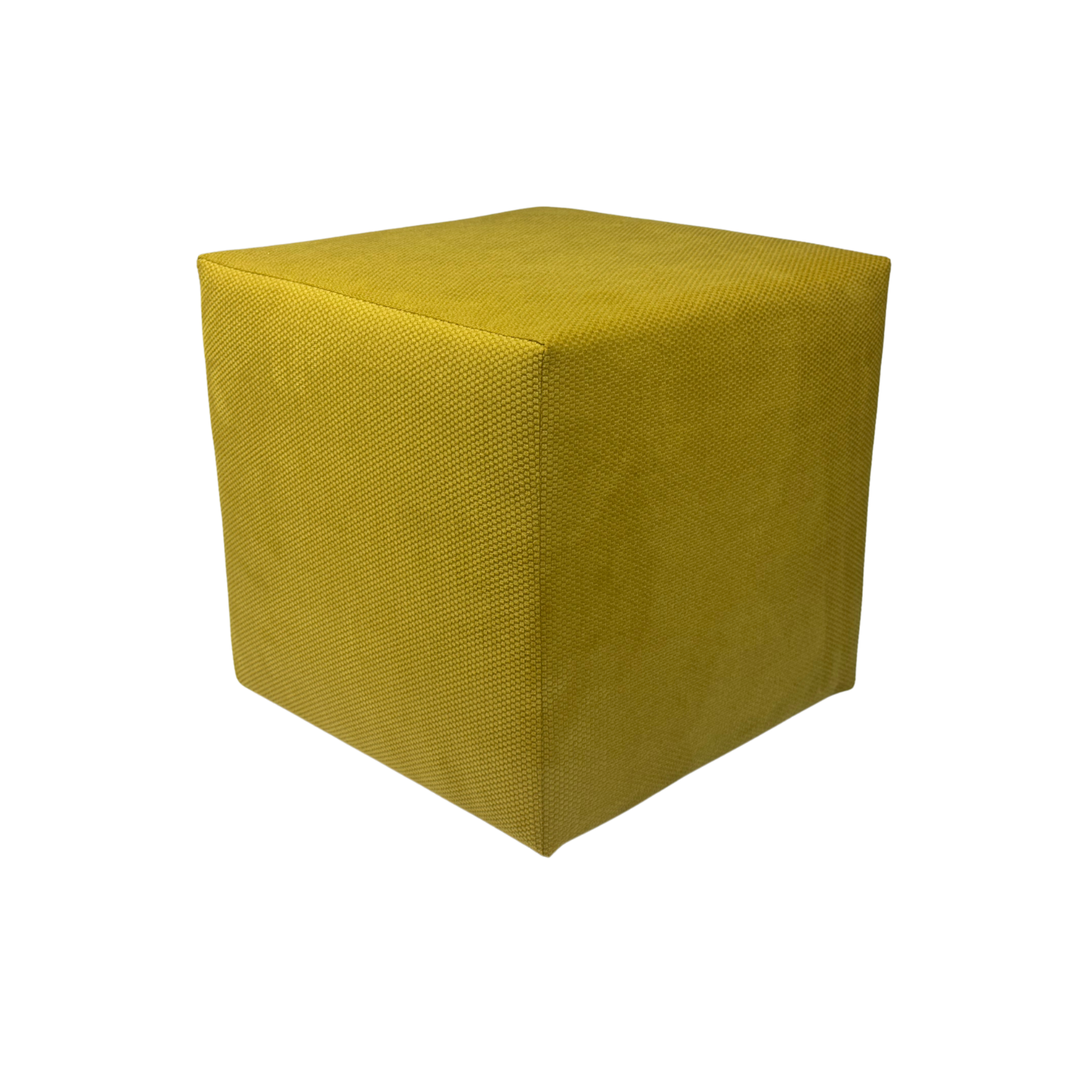 Pufa MAKALU 40x40 cm kwadratowa miękki pluszowy welur salon musztardowa