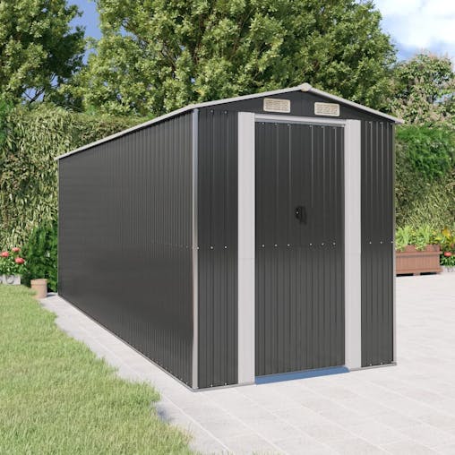 NNEVL Garden Shed Anthracite 192x523x223 cm Galvanised Steel