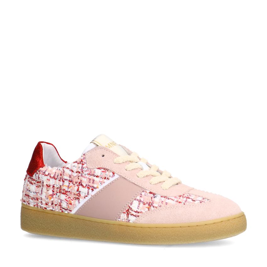 Manfield Roze boucl&eacute; sneakers