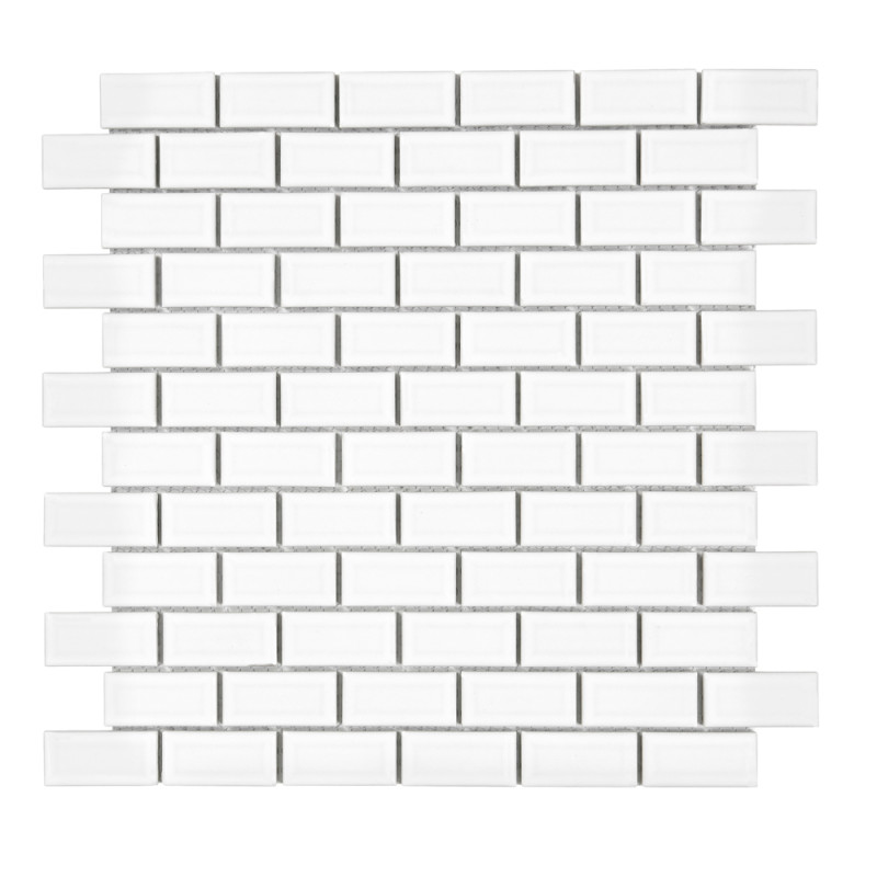 Carrelage mosaïque mini métro blanc 30 x 30 cm