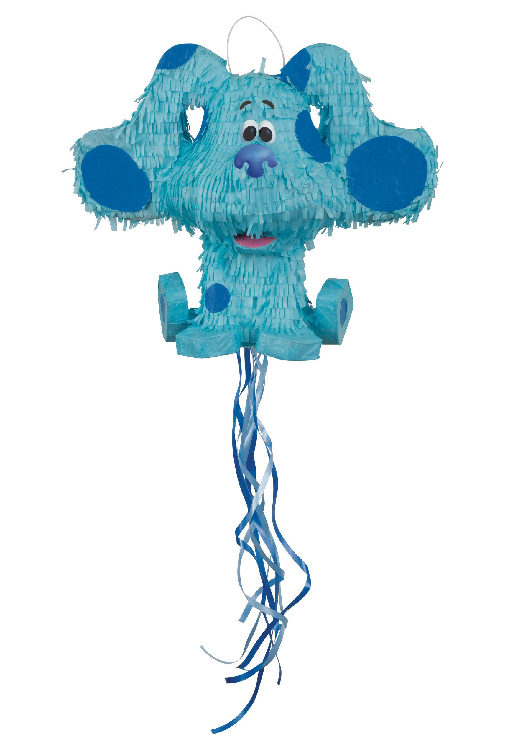 Nickelodeon Blue's Clues Pinata Hanging Pull String Decoration, Blue, 15-in, Holds 2lb of Pinata Filler, for Birthday Parties