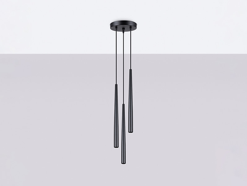 Lampa wiszącą Bliss 3-punktowa stalowa czarna